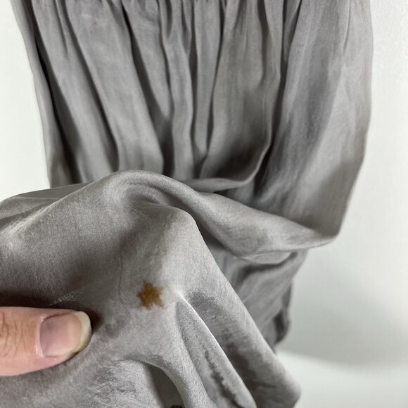 Alice‎ + Olivia Silk Dress Babydoll Sequin Bust  Gray Silver Fairy Glam Sz M - Picture 4 of 9